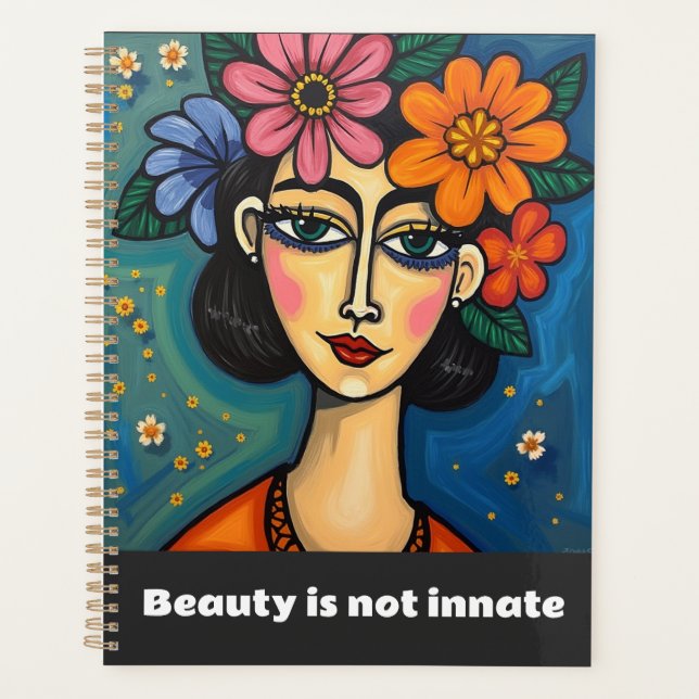 Planner with art design empowering phrase cover (Front)