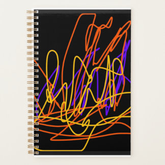 Planner with beautiful colorful neon abstract art
