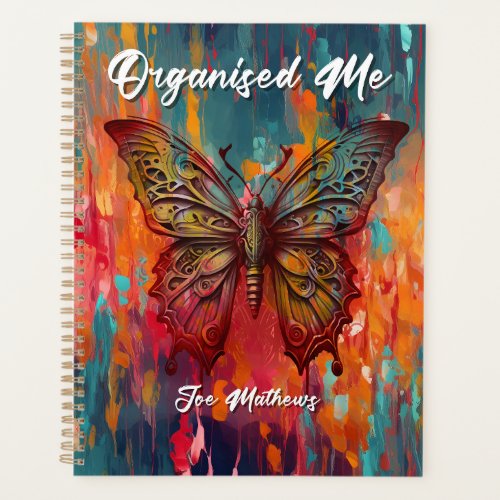 Planner with Buterfly and Dali paint background