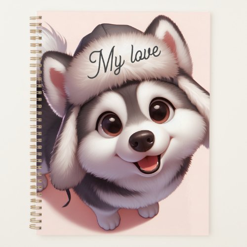 Planner with husky image