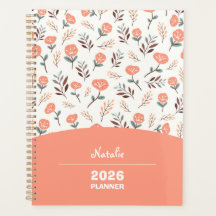 Planner with name – Red Poppies Design