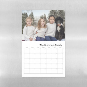 Planning Blank Calendar Photo Family Monogram Magnetic Dry Erase Sheet