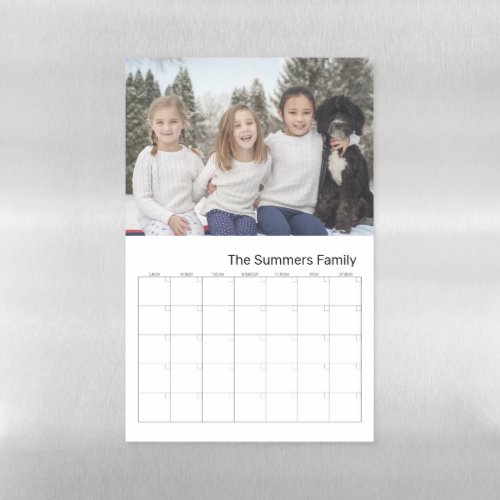 Planning Blank Calendar Photo Family Monogram Magnetic Dry Erase Sheet