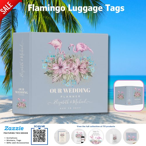 PLANNING Gifts for Bride _ Flamingo Theme 3 Ring Binder