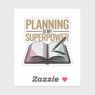 Planning Is My Superpower – Modern Planner Girl Sticker