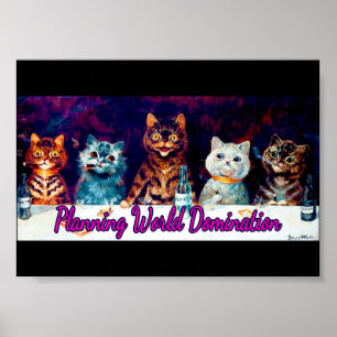 Planning World Domination, Meeting by Louis Wain Poster