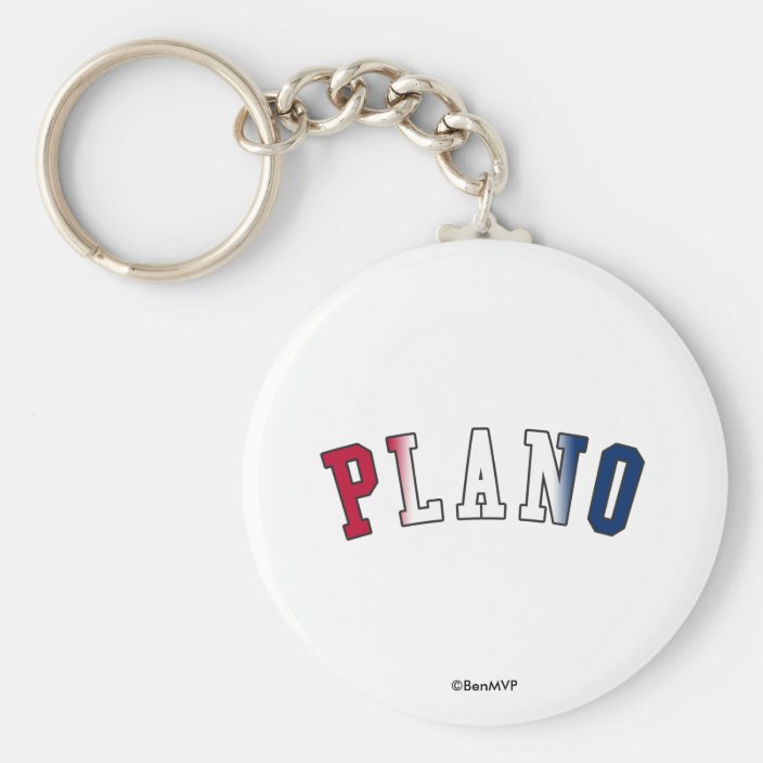 Plano in Texas State Flag Colors Keychain