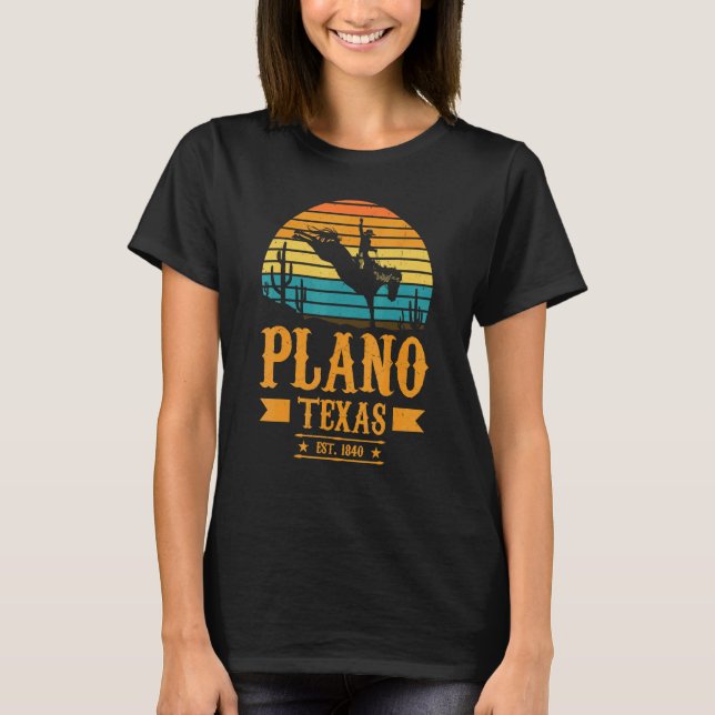 Plano Texas Rodeo Rider Horse  Plano Souvenir Texa T-Shirt (Front)