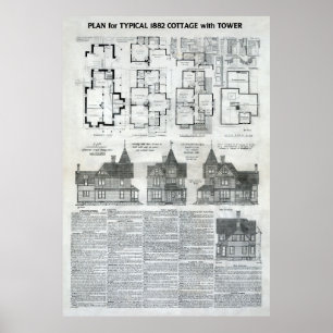PLANS and SPECS for TYPICAL 1882 VICTORIAN HOME Poster