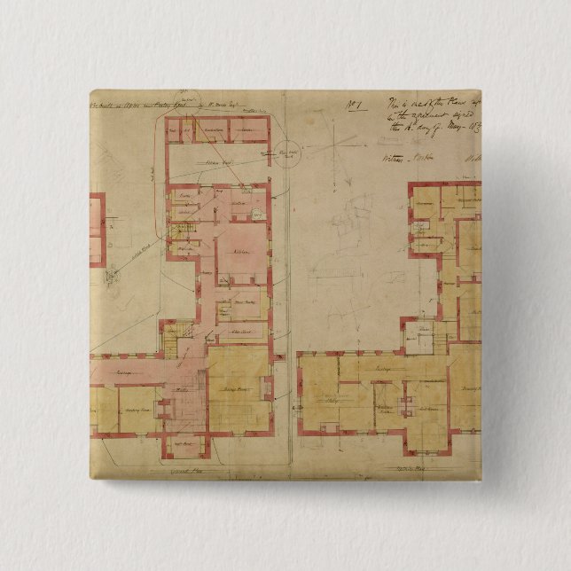 Plans for the Red House, Bexley Heath, 1859 (pen a Button (Front)