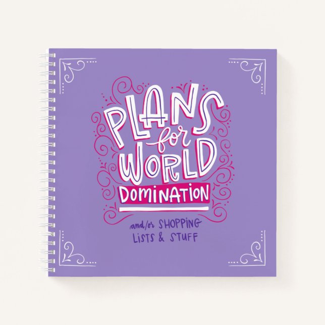 Plans for World Domination Notebook (purple (Front)