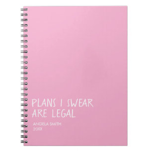 Plans I Swear Are Legal Notebook –Funny Dark Humor