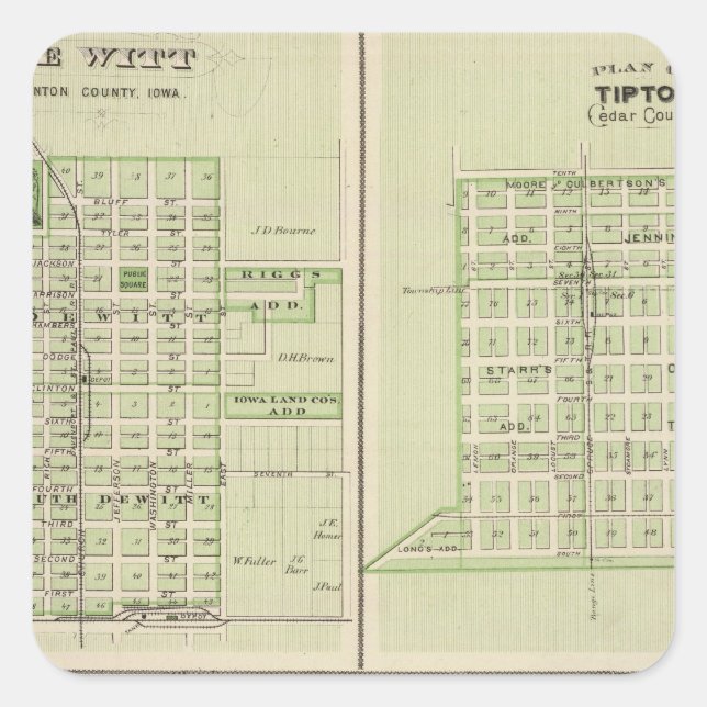 Plans of DeWitt, Tipton Square Sticker (Front)