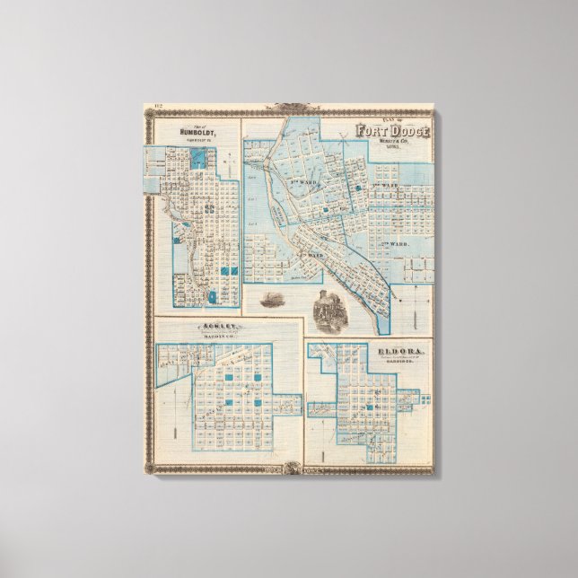 Plans of Fort Dodge, Humboldt Canvas Print (Front)