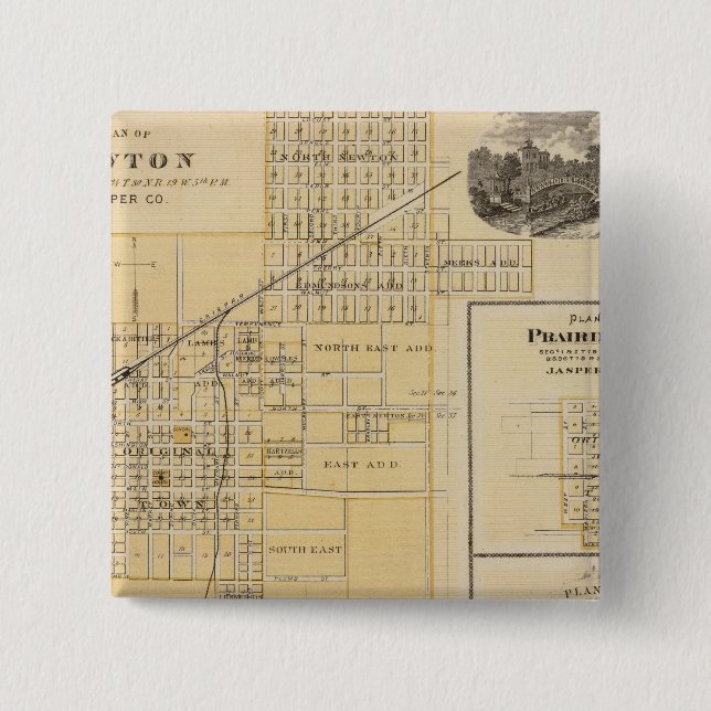 Plans of Newton, Prairie City Pinback Button (Front)
