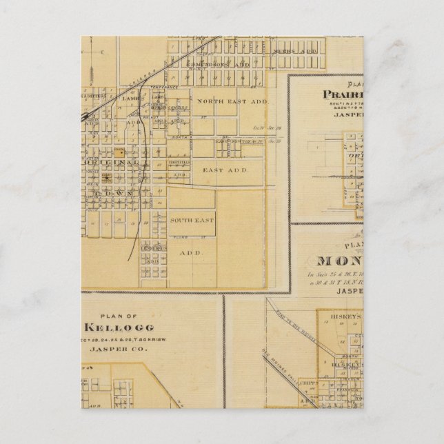 Plans of Newton, Prairie City Postcard (Front)