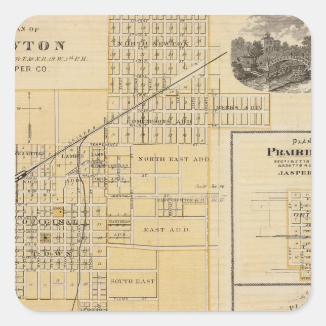 Plans of Newton, Prairie City Square Sticker (Front)