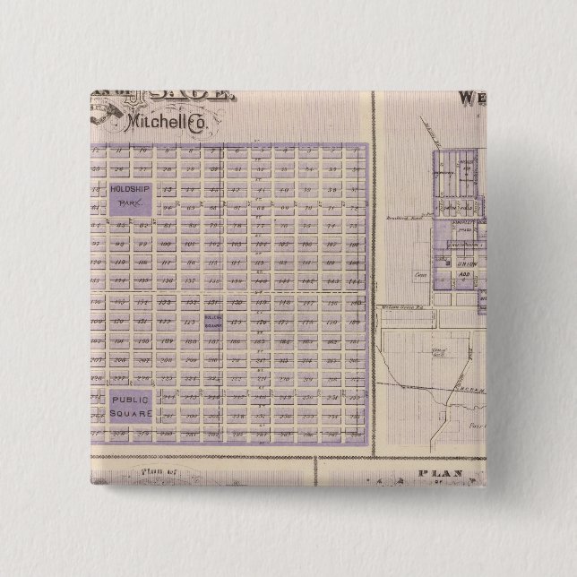Plans of Osage, West Union Pinback Button (Front)