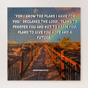 Plans To Prosper You Jeremiah 29:11 Bible Verse Jigsaw Puzzle
