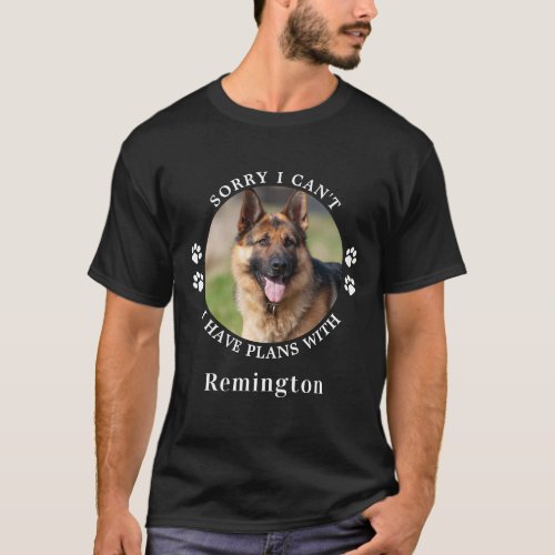 Plans With My Dog Cute Personalized Pet Photo T_Shirt