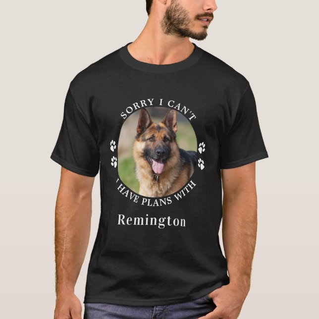 Plans With My Dog Cute Personalized Pet Photo T-Shirt (Front)
