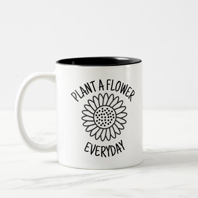 Plant  A  Flower Everyday Two-Tone Coffee Mug (Left)