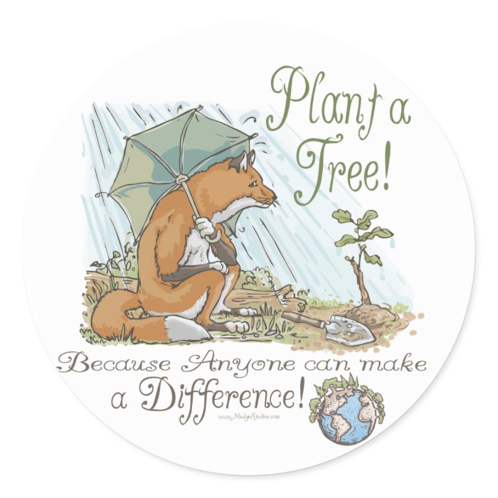 Plant a Tree Earth Day Fox Gear Stickers