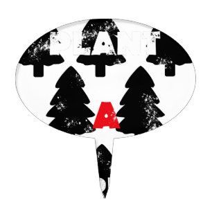 Plant A tree Pattern Cake Topper