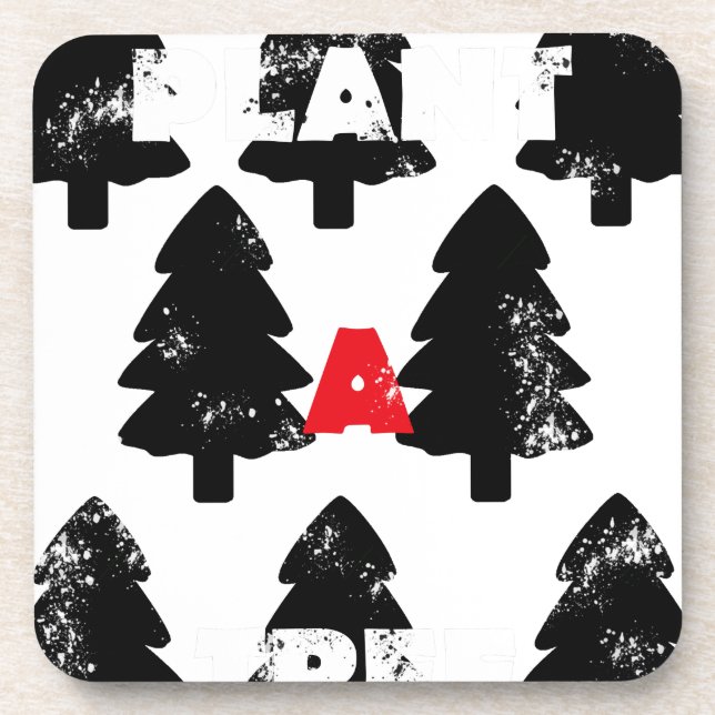 Plant A tree Pattern Drink Coaster (Front)