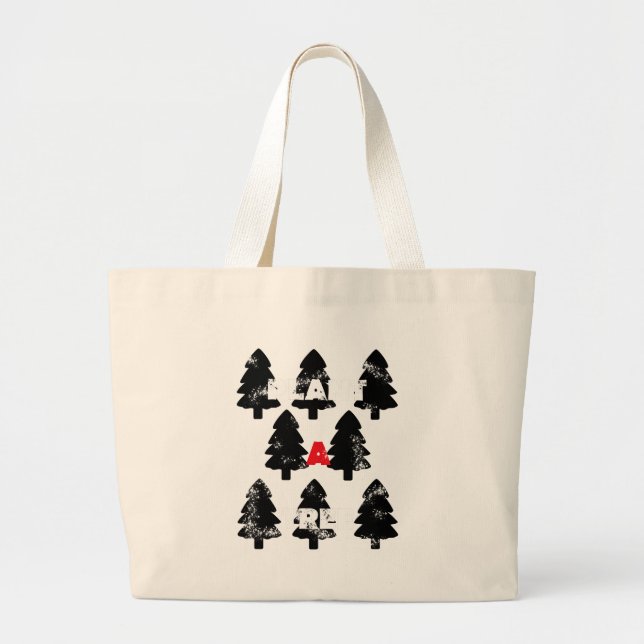 Plant A tree Pattern Large Tote Bag (Front)