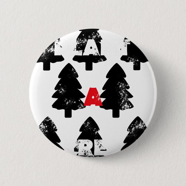 Plant A tree Pattern Pinback Button (Front)