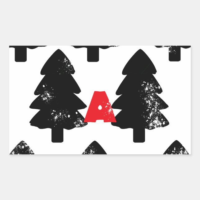 Plant A tree Pattern Rectangular Sticker (Front)