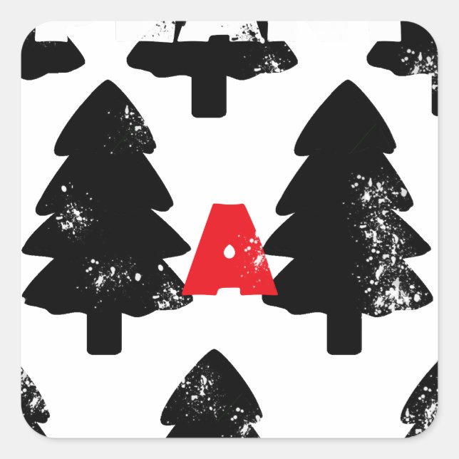 Plant A tree Pattern Square Sticker (Front)