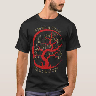 Plant a Tree Plant a Hope Red Gold Glitter Chic T-Shirt