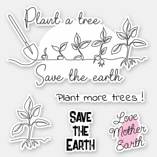 Plant a tree save the earth _ vinyl stickers bundl