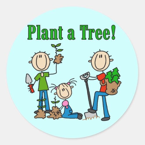 Plant a Tree T_shirts and Gifts Classic Round Sticker