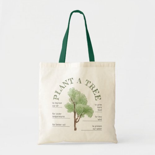 Plant A Tree Wonderful Trees Help The Environment Tote Bag