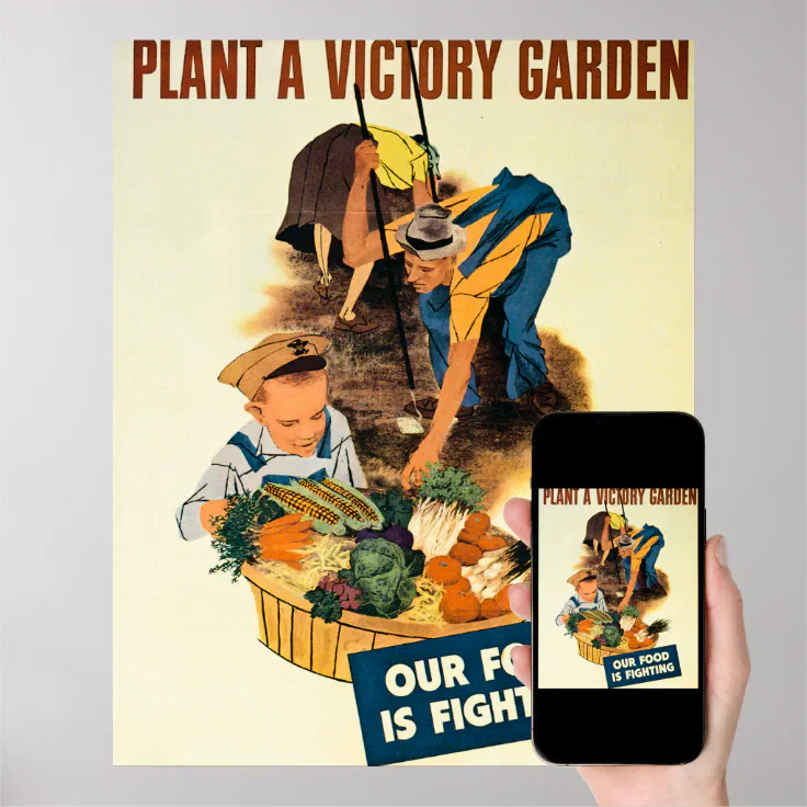 Plant a Victory Garden Vintage WW2 Poster Zazzle