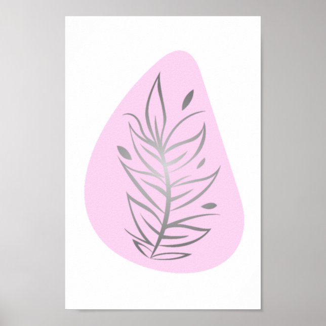 Plant Abstract Line Art Poster (Front)