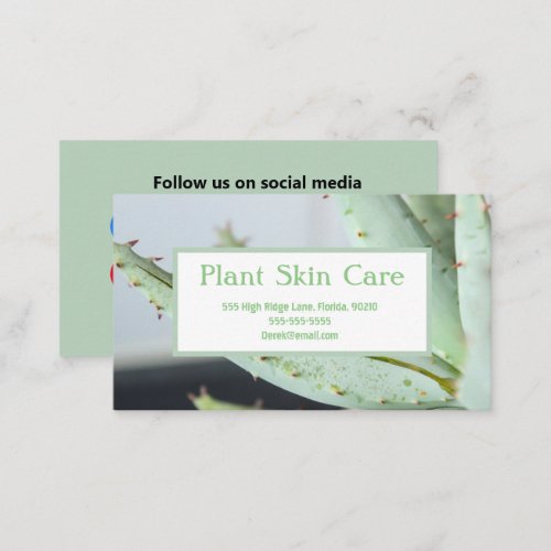 Plant aloe skin care business card