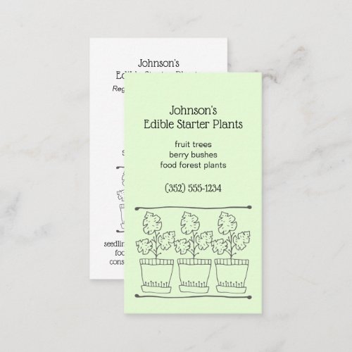 Plant and Tree Nursery Starter Plants Business Card