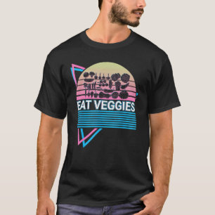 Plant Based Diet Vegan Veganism Retro Eat Veggies T-Shirt
