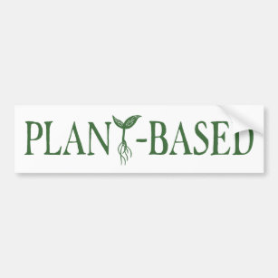Plant-Based Green Lettering Vegetarian Vegan Bumper Sticker