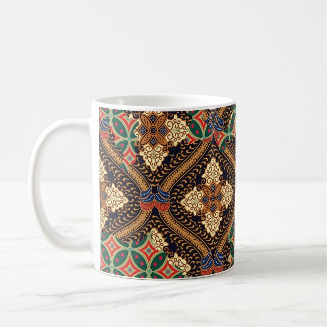 Plant-Based Indonesian Batik: Distinctive Patterns Coffee Mug (Left)