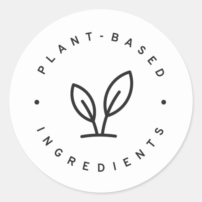 Plant based ingredients classic round sticker (Front)