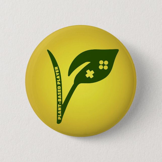 Plant-Based Player: Vegetarian Mark Game Console Button (Front)