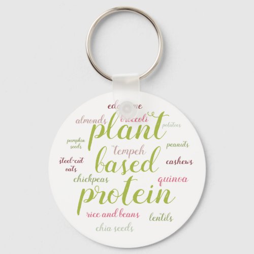 Plant Based Protein List Vegan Nutrition Keychain