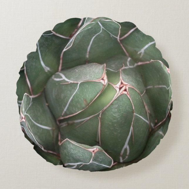 Plant  Brushed Polyester Round throw cushion (Front)