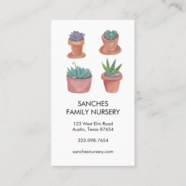 Plant Care Instructions Houseplant Succulent Cacti Business Card | Zazzle
