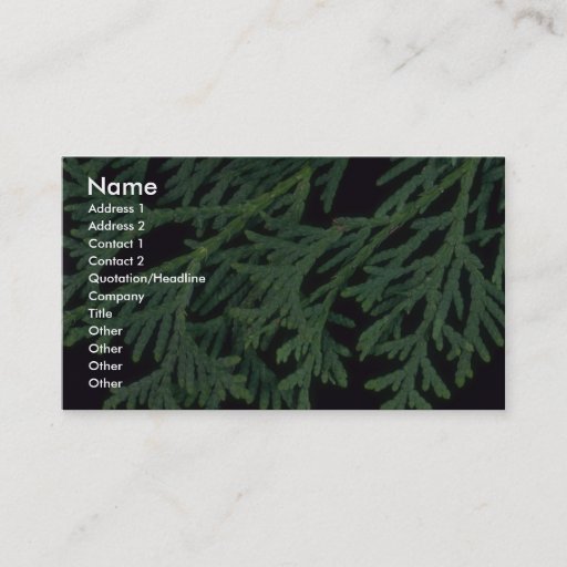 Customizable Plant Cedar Business Card Templates